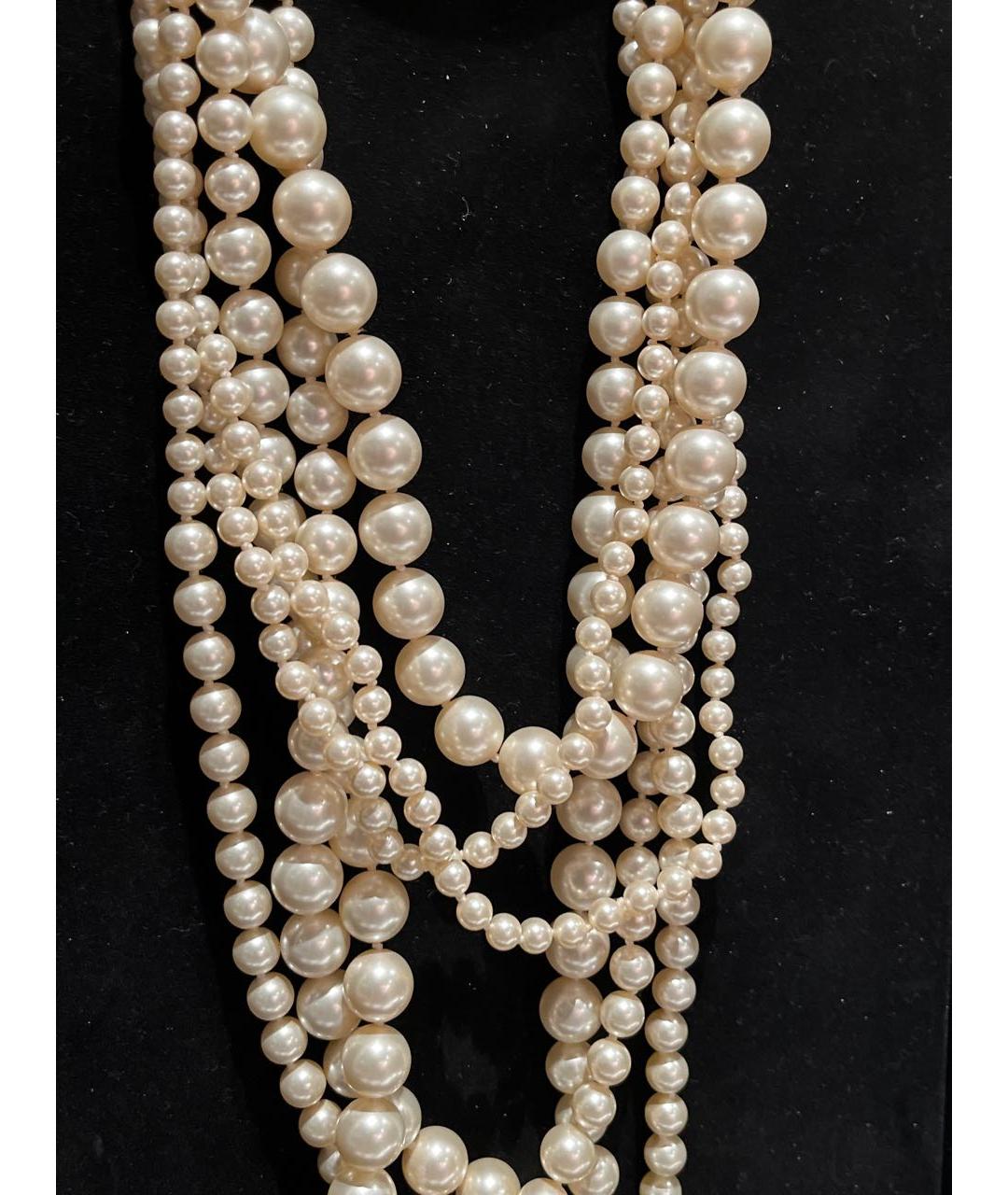 CHANEL Белое жемчужное колье, фото 3