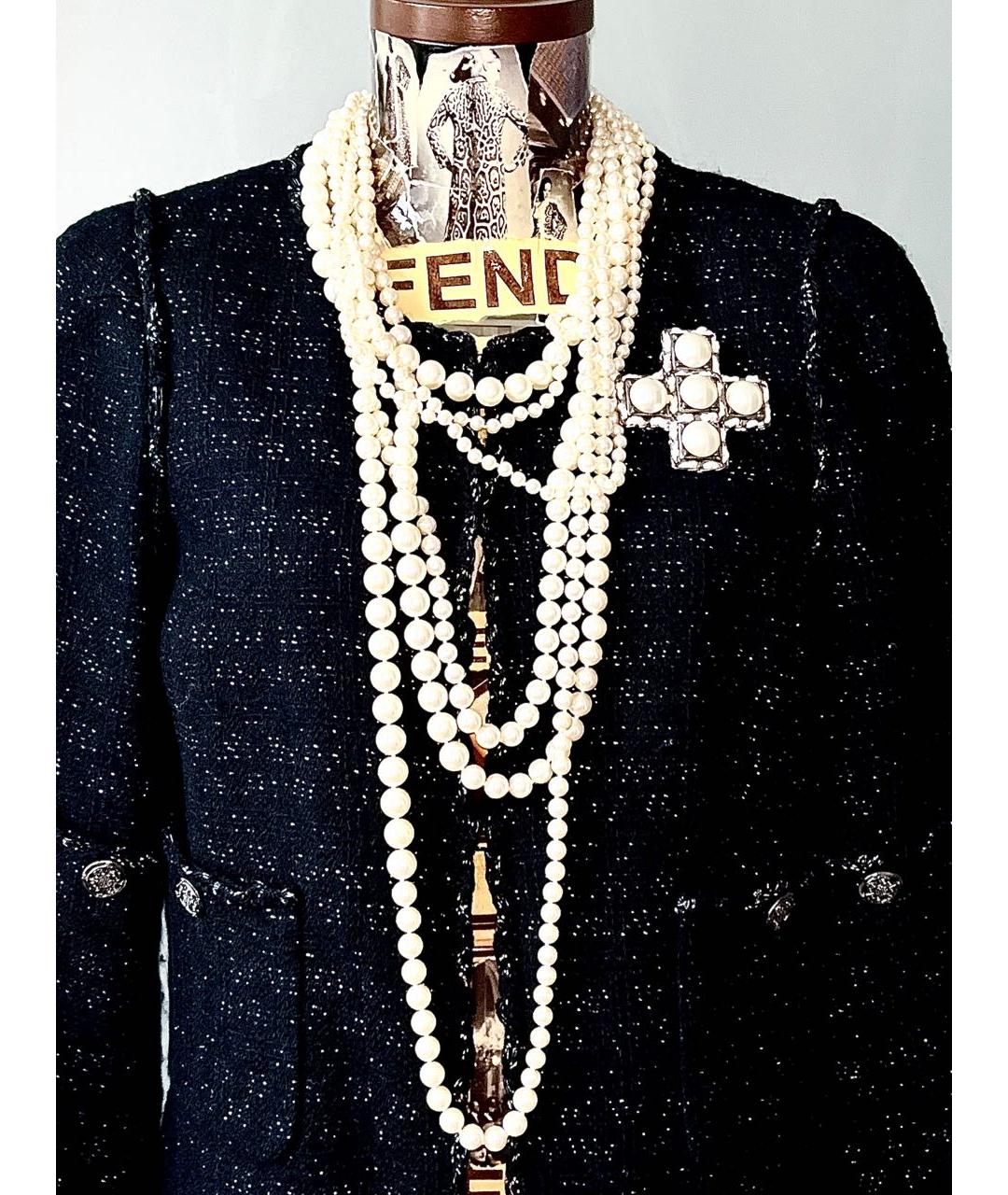 CHANEL Белое жемчужное колье, фото 6