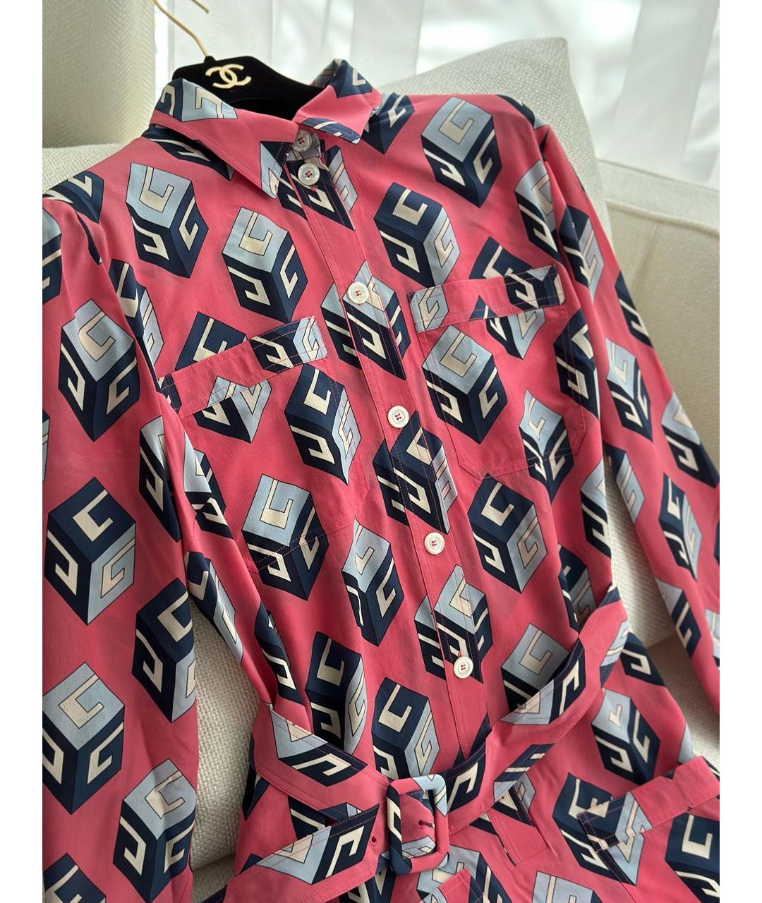 GUCCI Розовое шелковое повседневное платье, фото 3