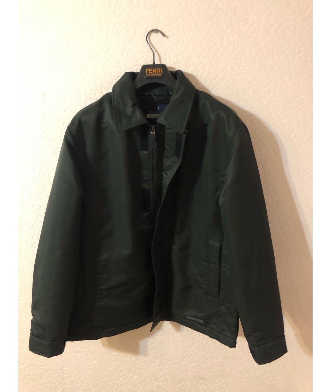 TRUSSARDI Зеленая полиэстеровая куртка, фото 9
