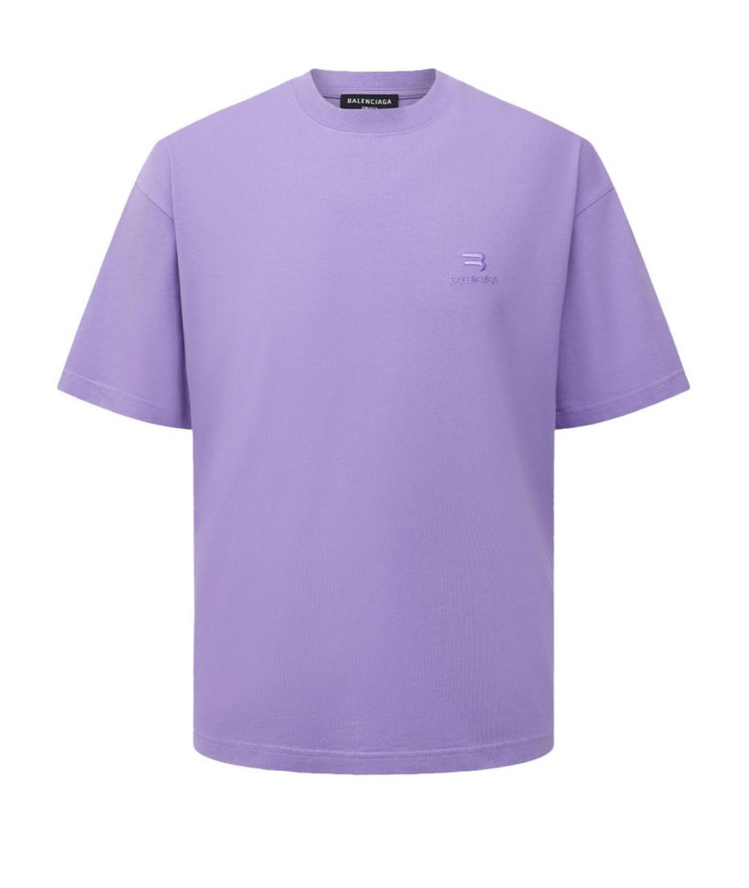 BALENCIAGA Фиолетовая хлопковая футболка, фото 5