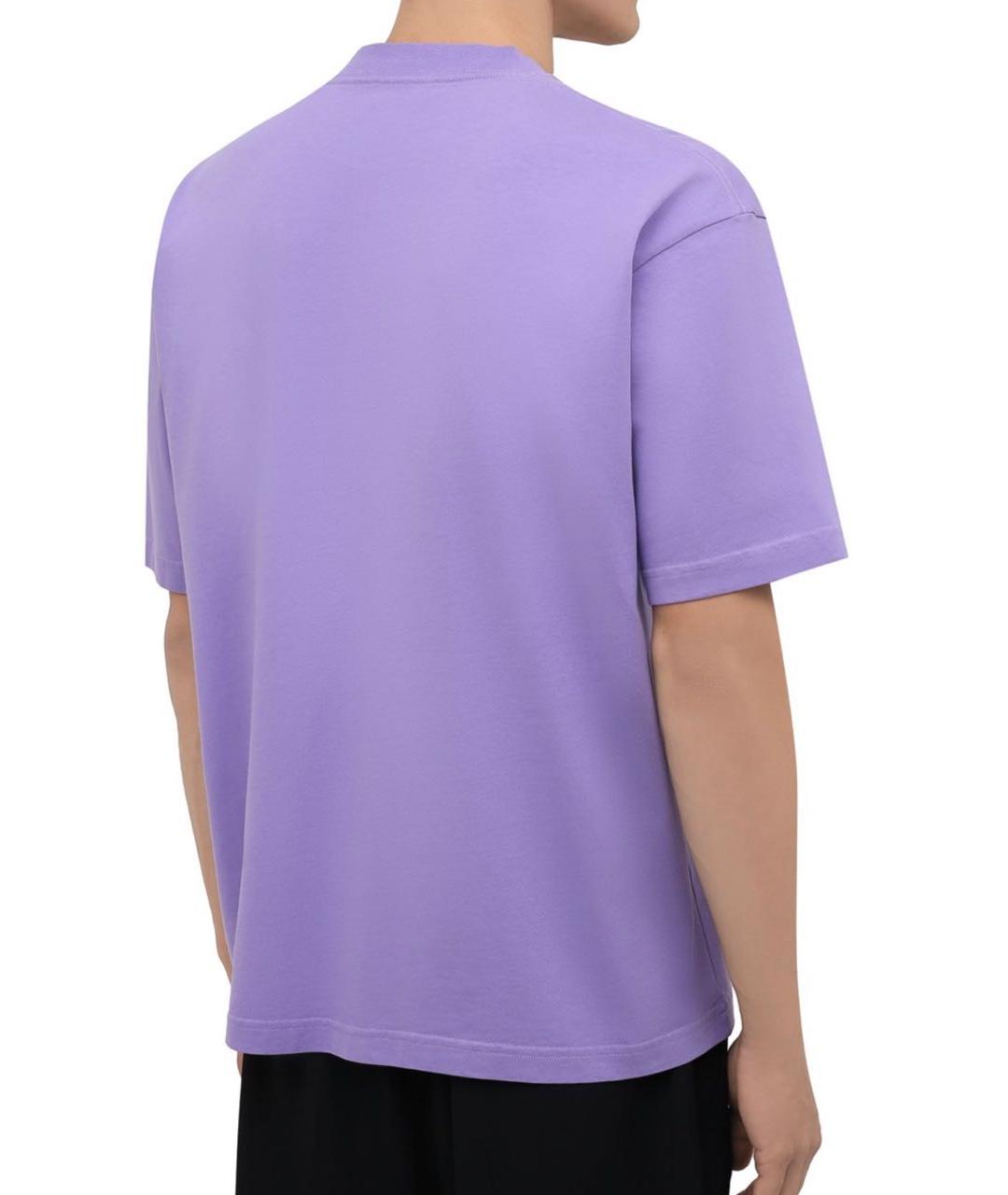 BALENCIAGA Фиолетовая хлопковая футболка, фото 3