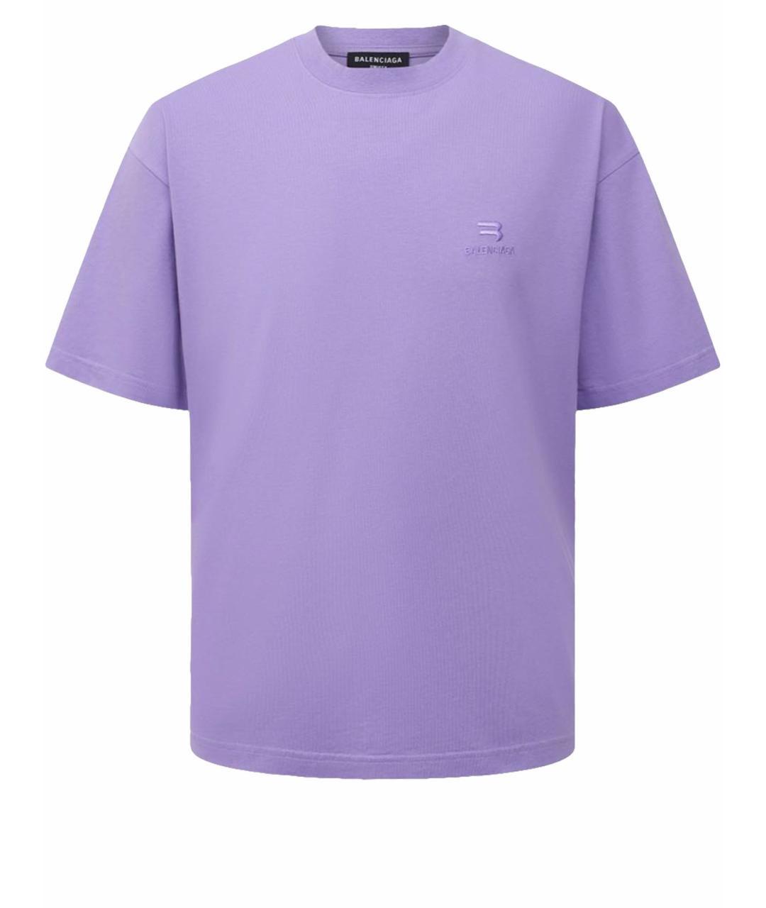 BALENCIAGA Фиолетовая хлопковая футболка, фото 1