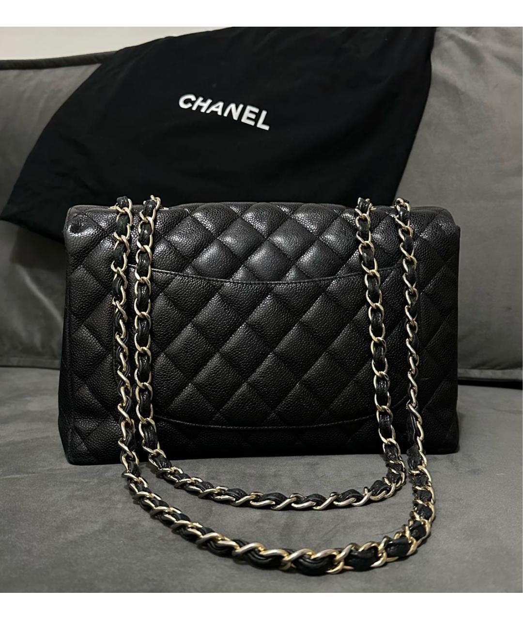 CHANEL PRE-OWNED Черная кожаная сумка через плечо, фото 2