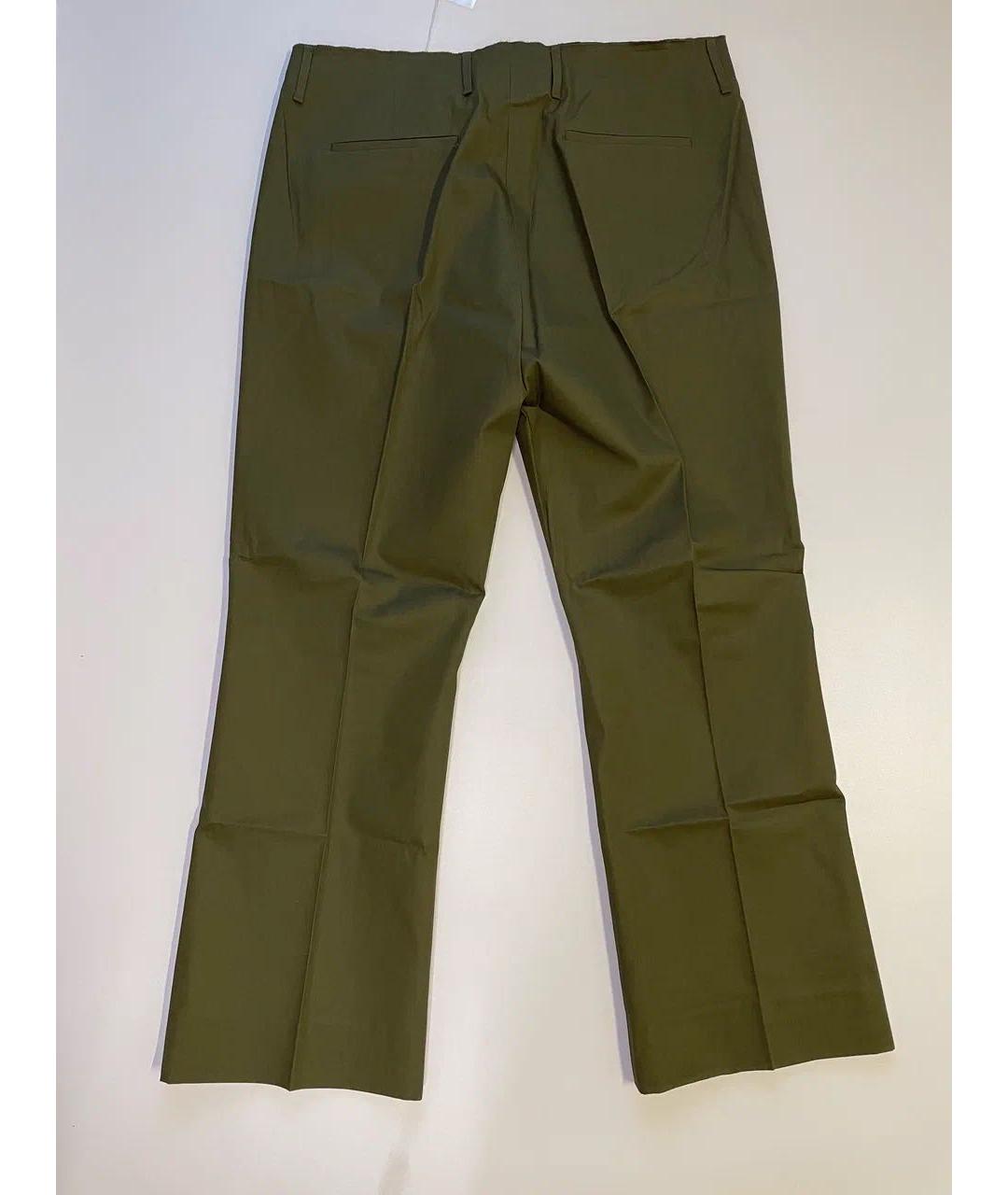 ACNE STUDIOS Зеленые хлопковые прямые брюки, фото 2