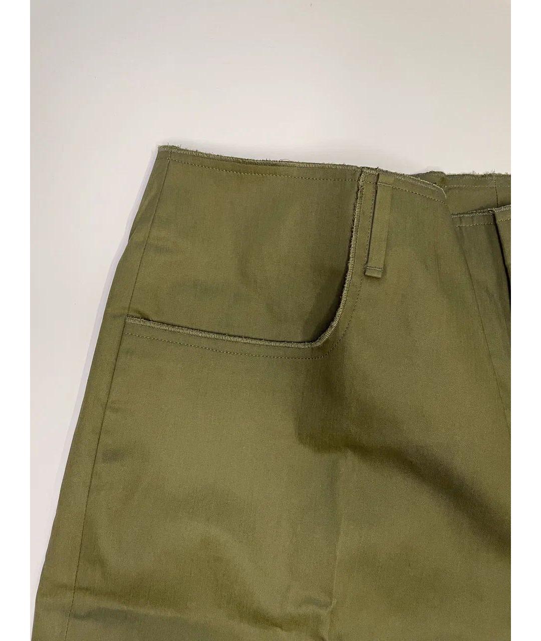 ACNE STUDIOS Зеленые хлопковые прямые брюки, фото 3