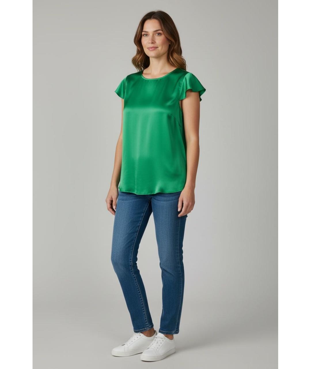 HUGO BOSS Зеленая шелковая блузы, фото 4