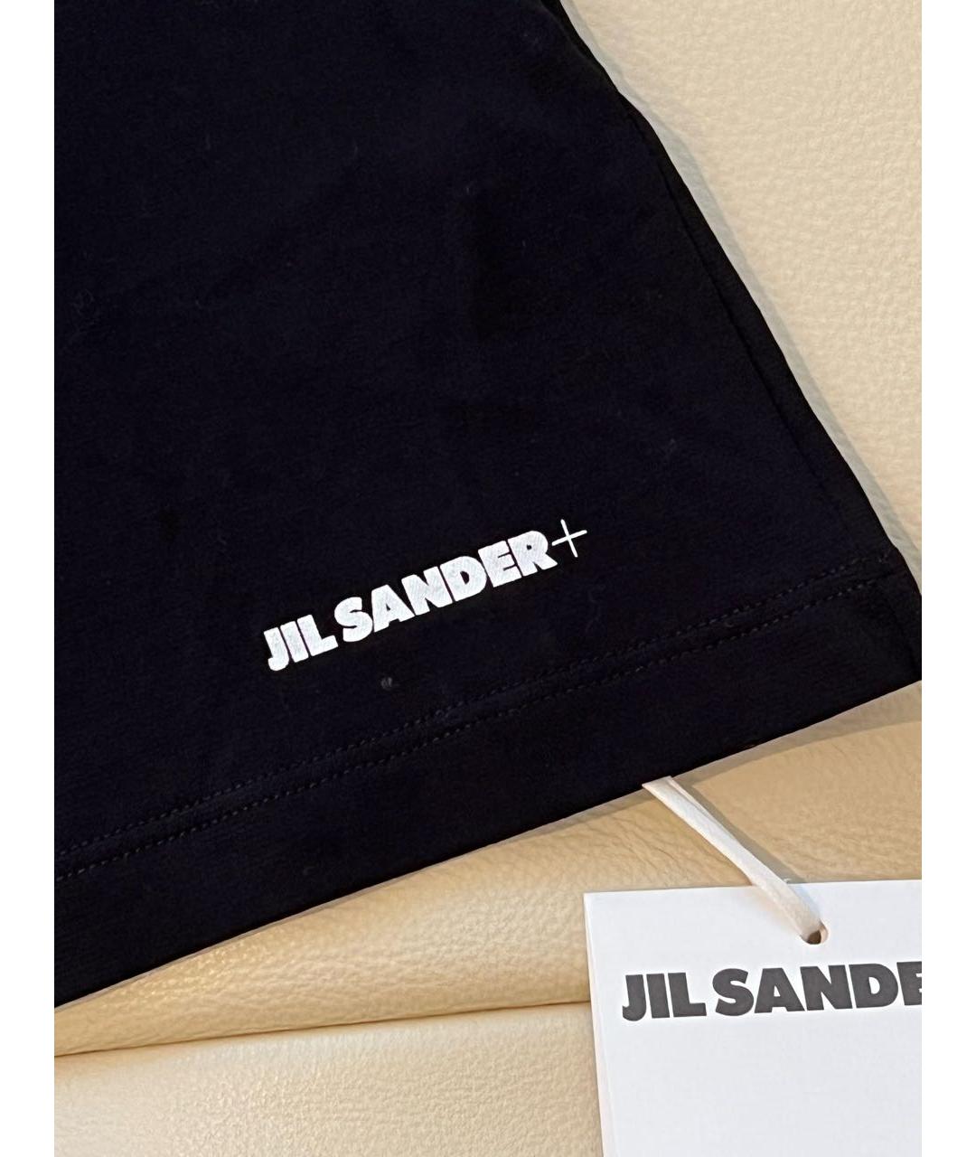 JIL SANDER Черная хлопко-эластановая футболка, фото 3