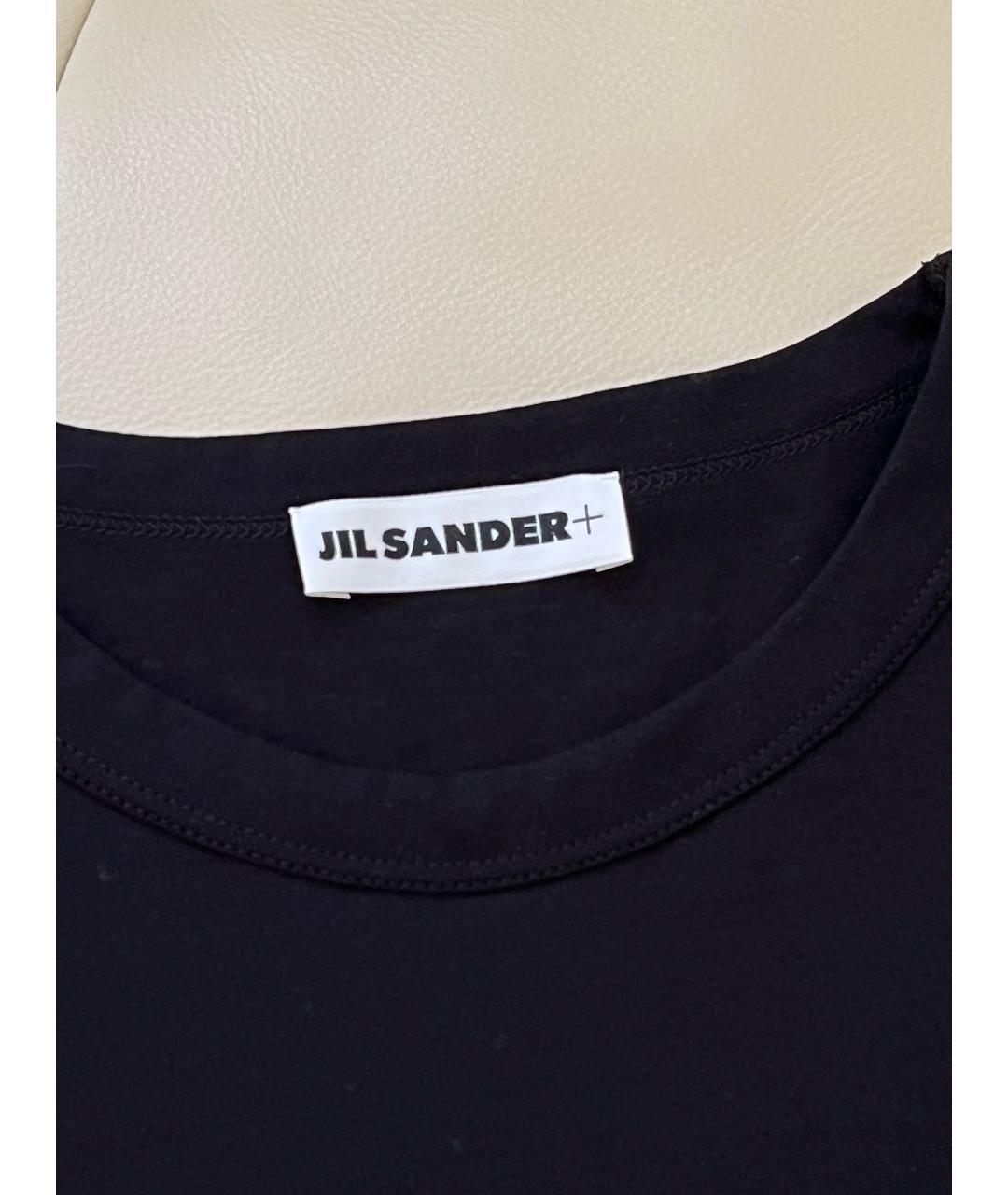 JIL SANDER Черная хлопко-эластановая футболка, фото 4