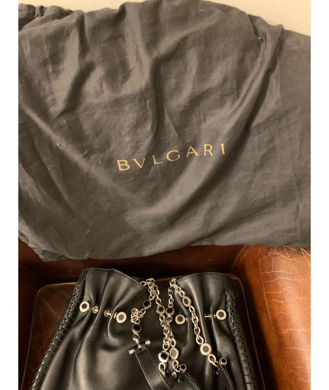 BVLGARI Черная кожаная сумка через плечо, фото 8