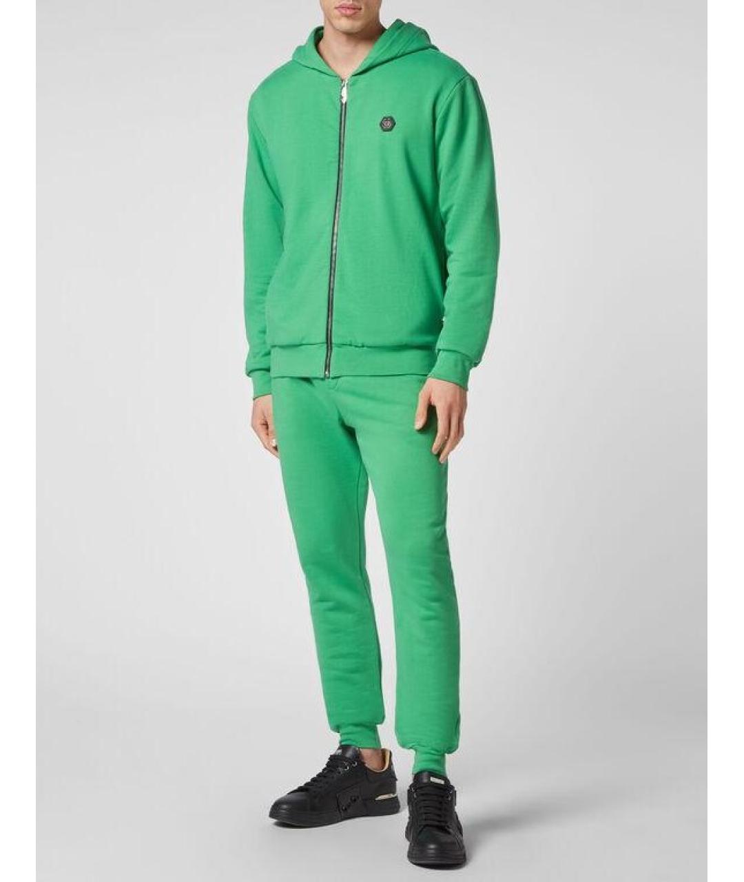 PHILIPP PLEIN Зеленый хлопковый спортивный костюм, фото 4