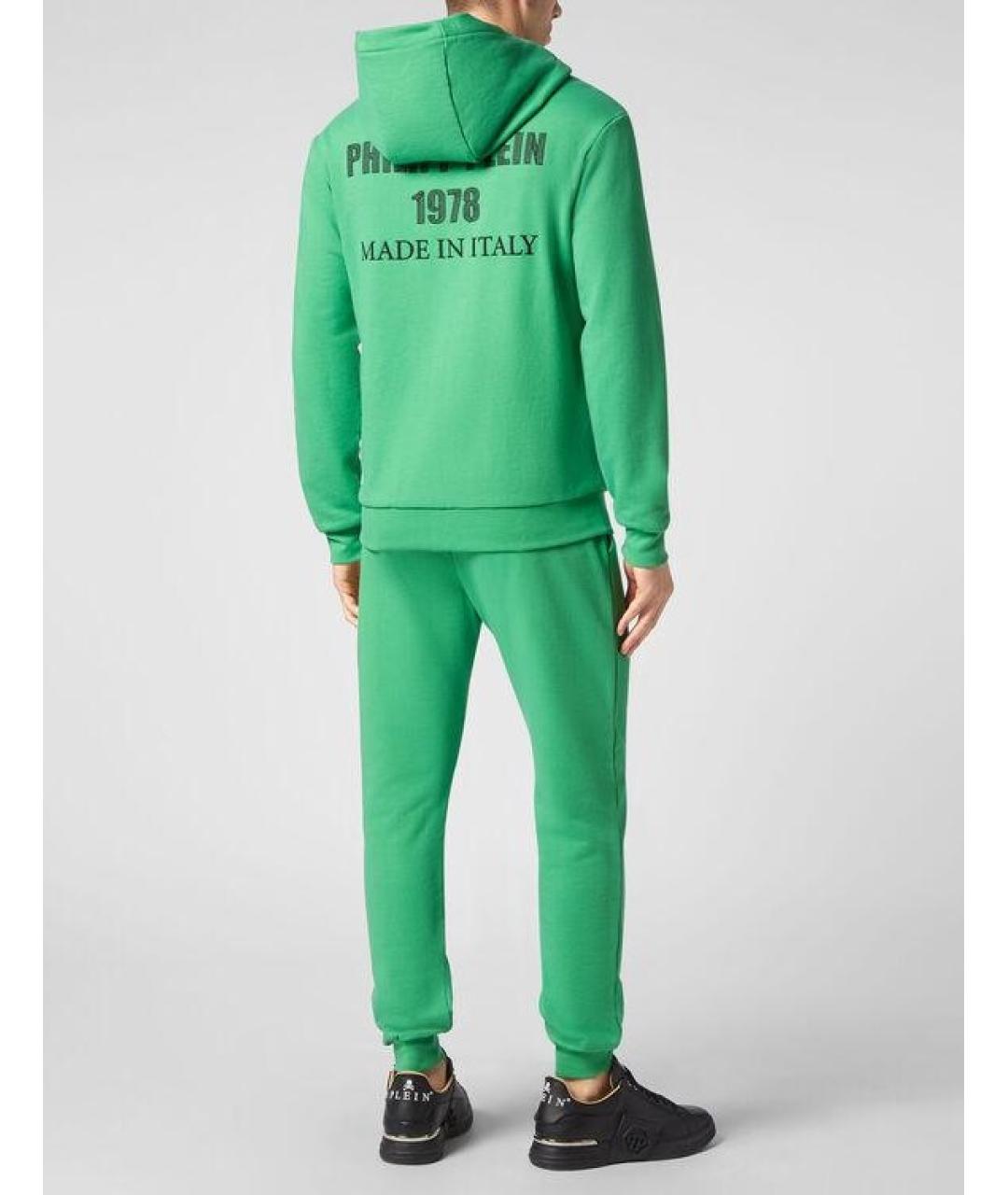 PHILIPP PLEIN Зеленый хлопковый спортивный костюм, фото 2