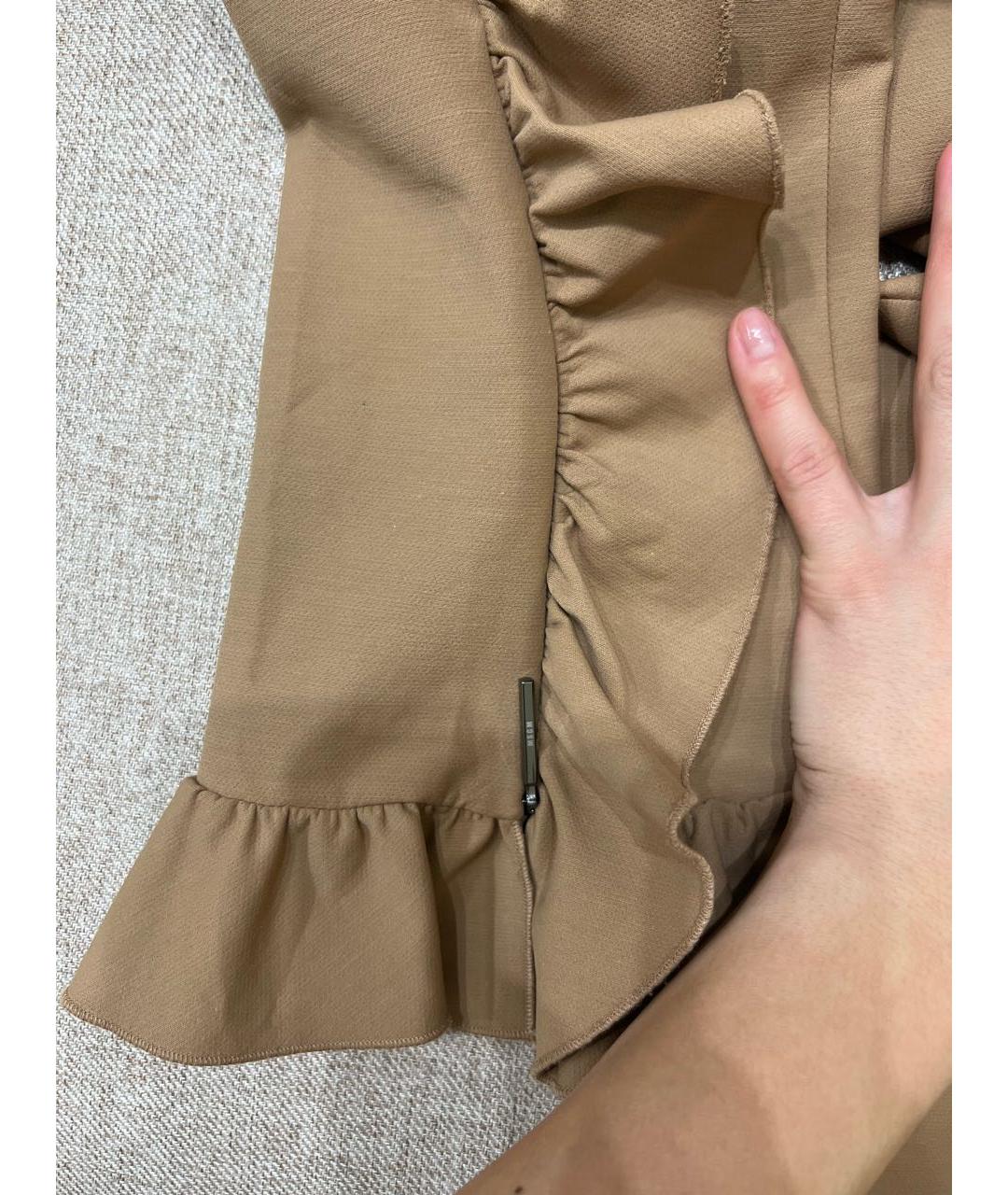 MSGM Бежевые хлопковые брюки узкие, фото 5