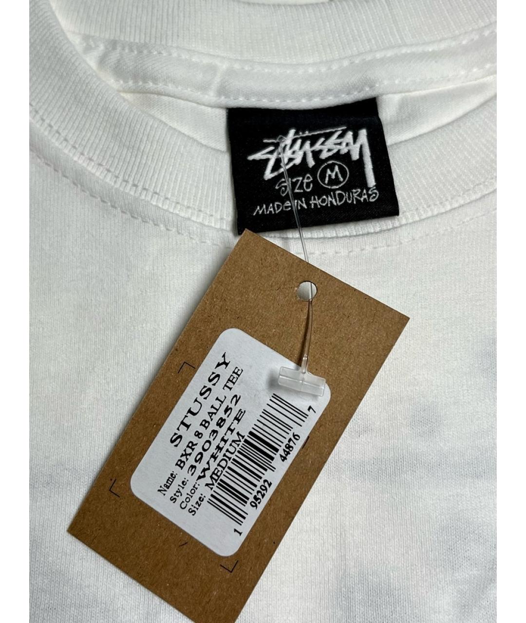 STUSSY Белая хлопковая футболка, фото 3