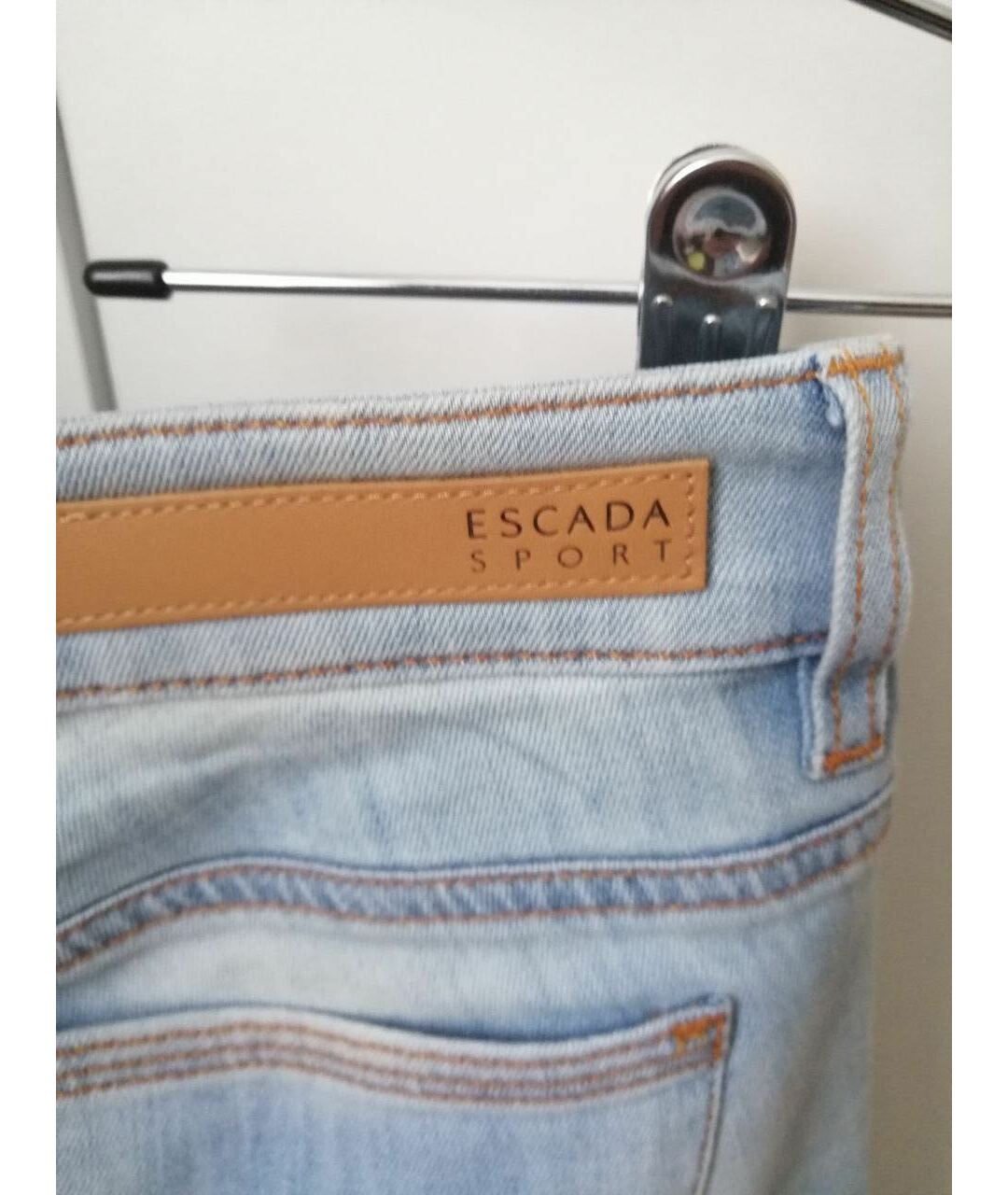 ESCADA Голубые хлопковые прямые джинсы, фото 4