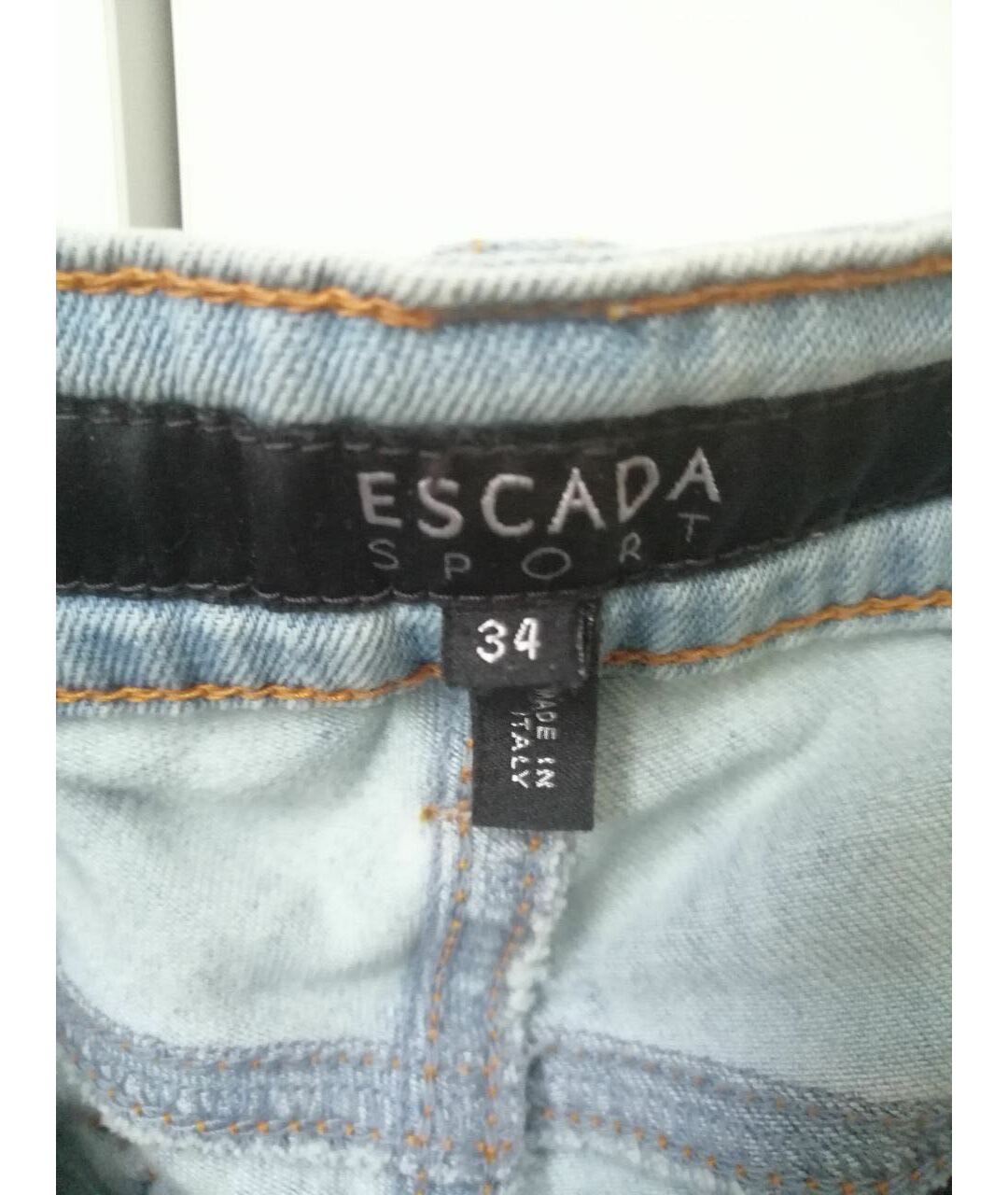 ESCADA Голубые хлопковые прямые джинсы, фото 5