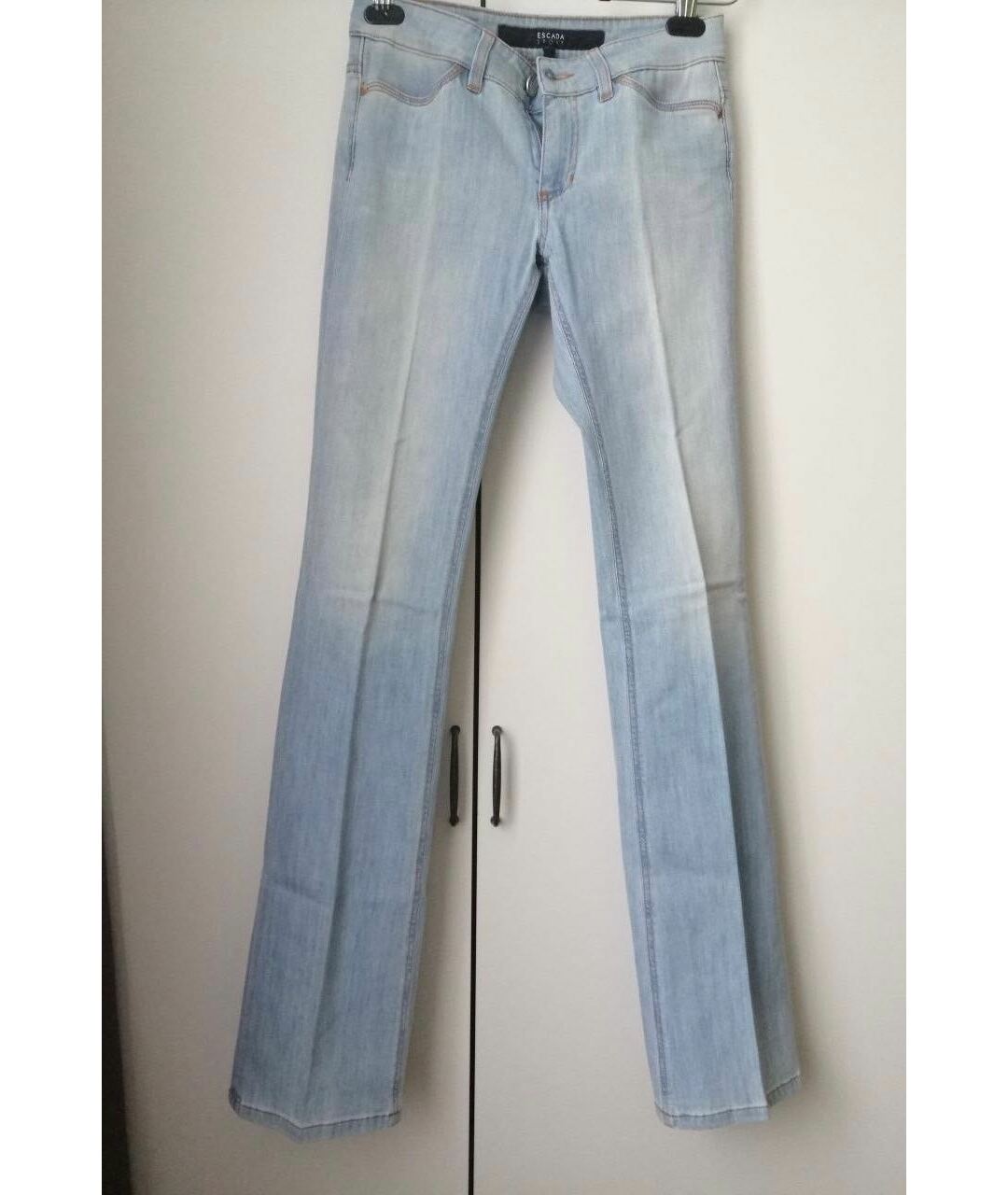 ESCADA Голубые хлопковые прямые джинсы, фото 9
