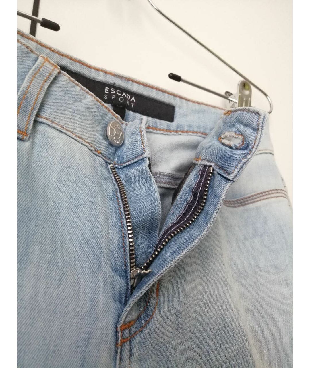 ESCADA Голубые хлопковые прямые джинсы, фото 3