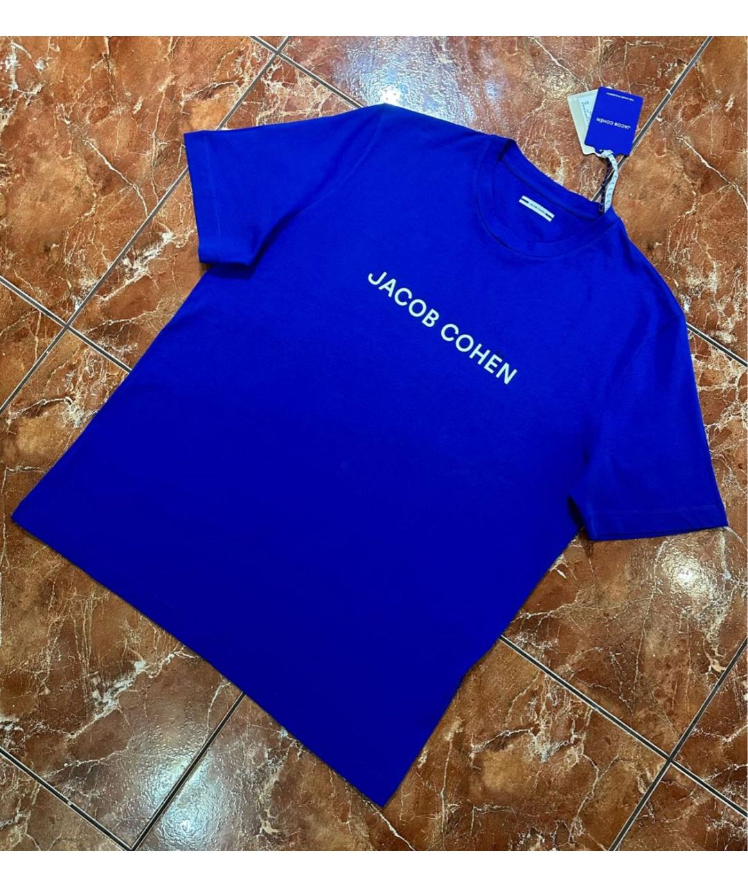 JACOB COHEN Синяя хлопковая футболка, фото 2
