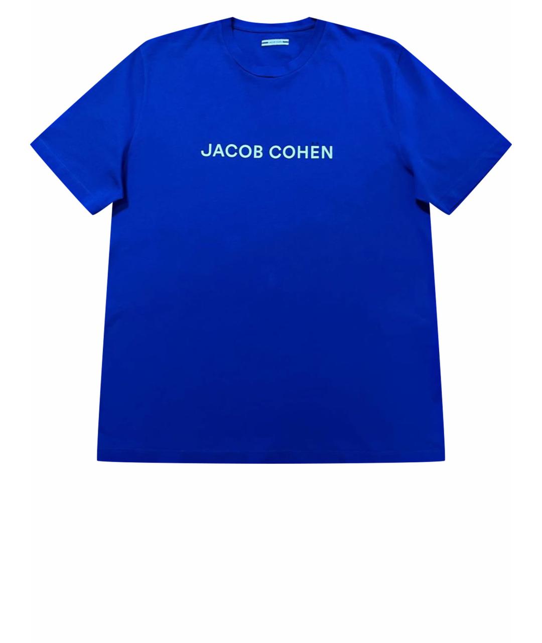 JACOB COHEN Синяя хлопковая футболка, фото 1