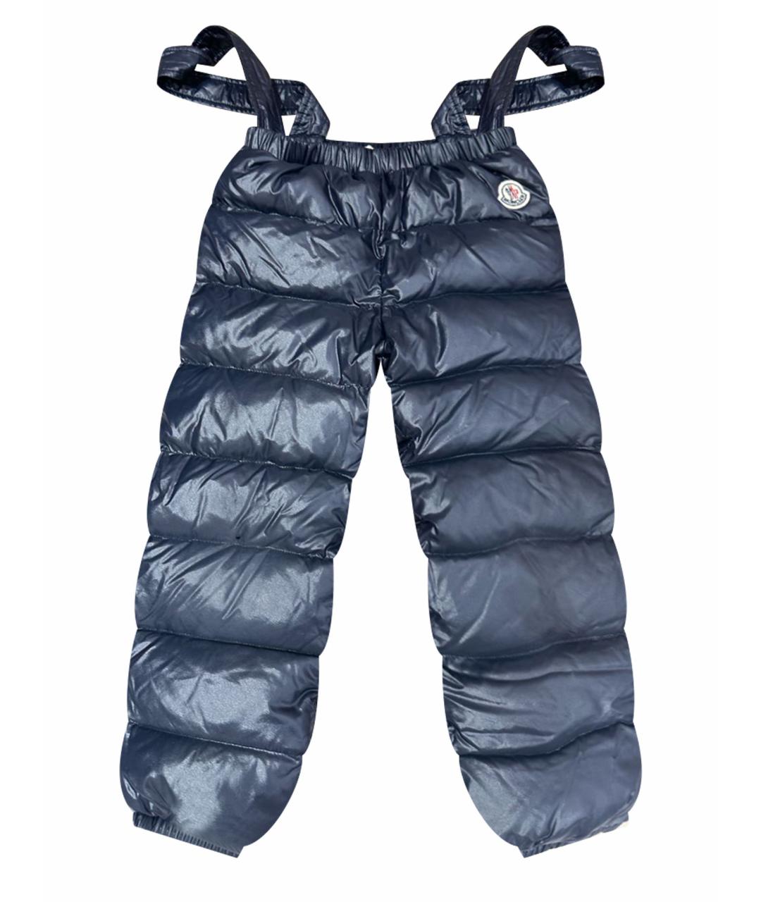 MONCLER Темно-синие полиэстеровые брюки и шорты, фото 1