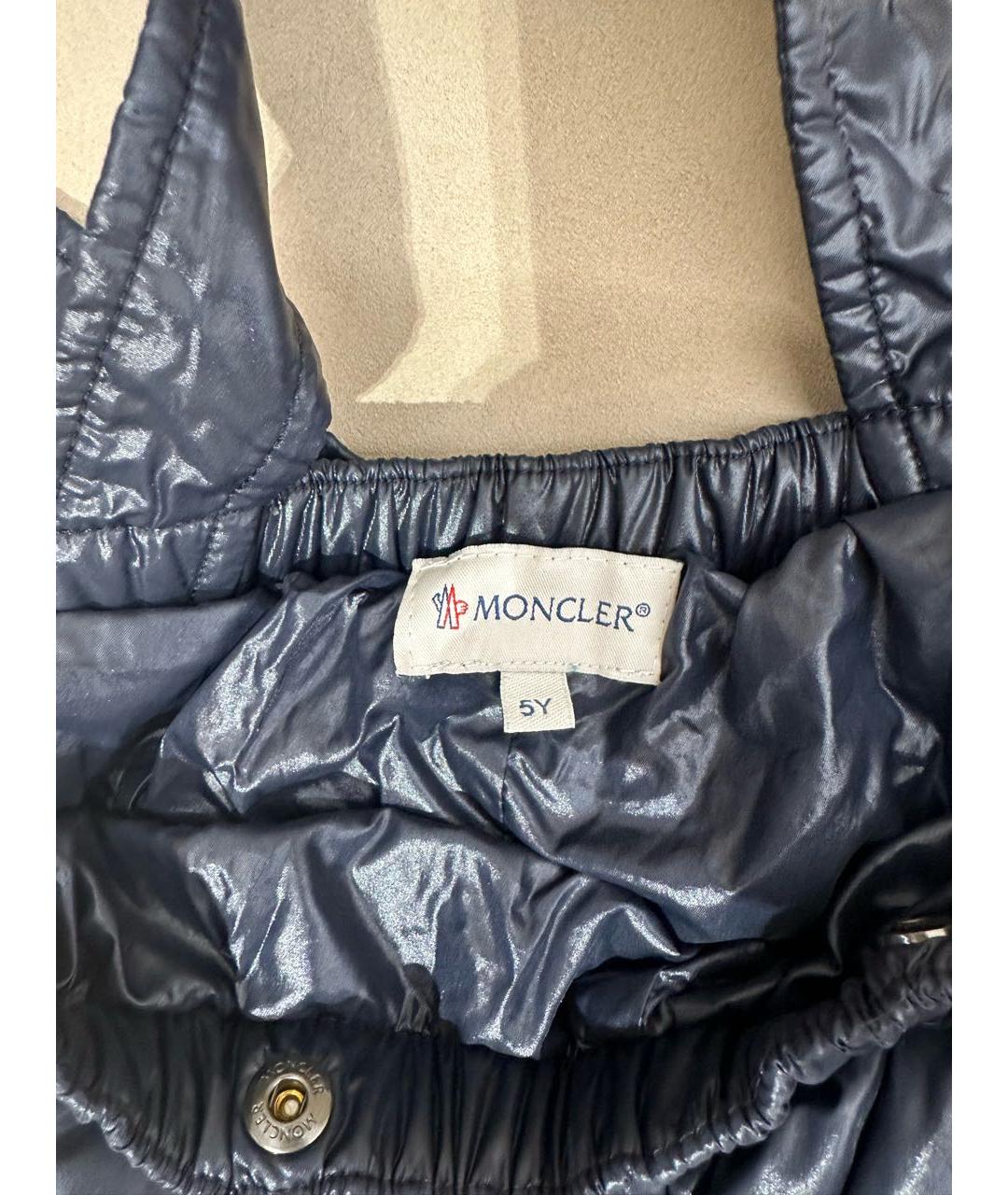 MONCLER Темно-синие полиэстеровые брюки и шорты, фото 3