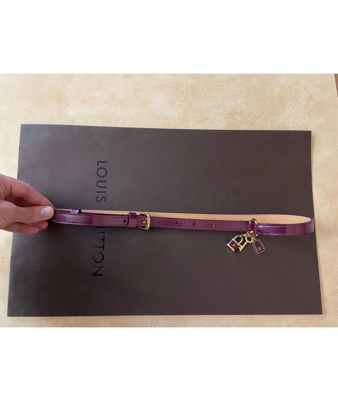 LOUIS VUITTON PRE-OWNED Фиолетовый ремень из лакированной кожи, фото 5