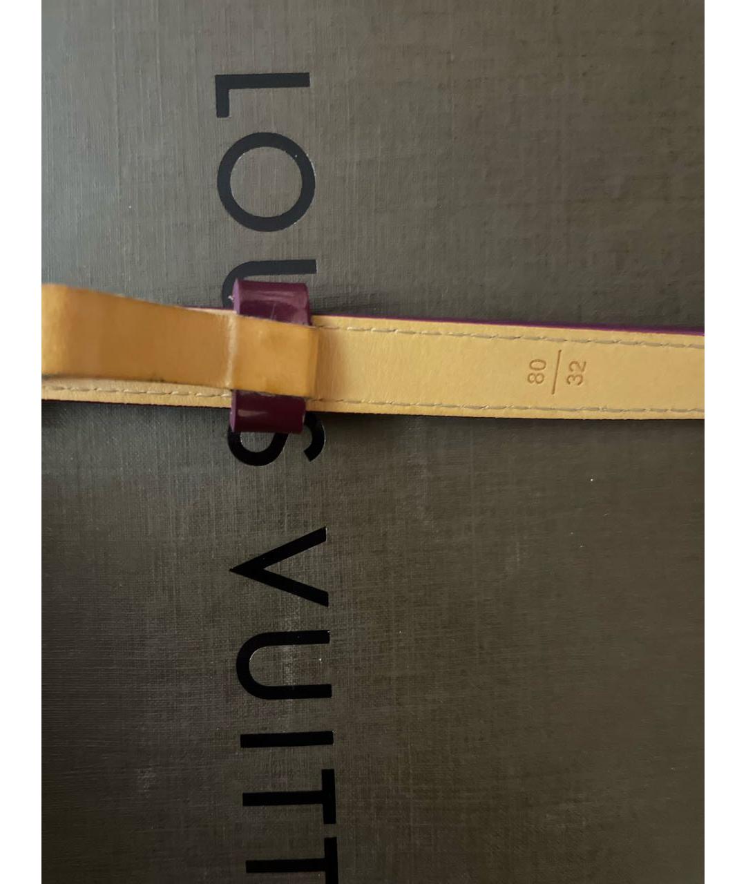 LOUIS VUITTON PRE-OWNED Фиолетовый ремень из лакированной кожи, фото 3