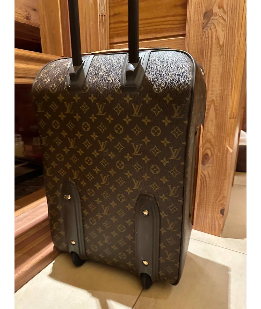 LOUIS VUITTON PRE-OWNED Коричневый кожаный чемодан, фото 5
