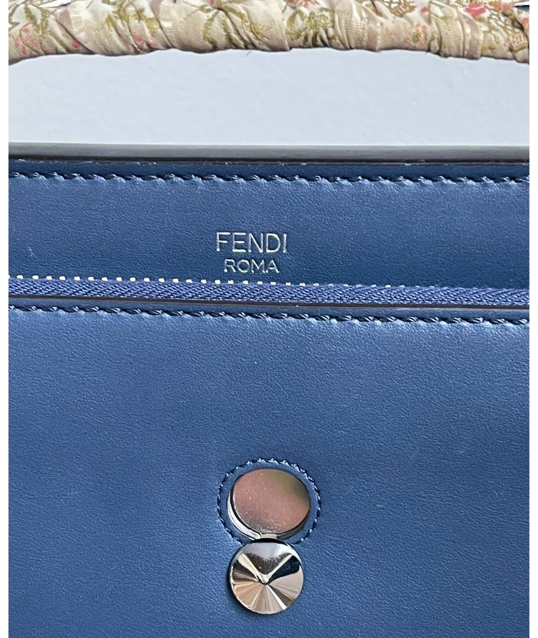 FENDI Темно-синяя кожаная сумка через плечо, фото 6
