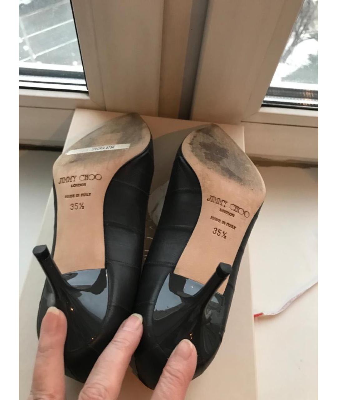 JIMMY CHOO Серые кожаные туфли, фото 6