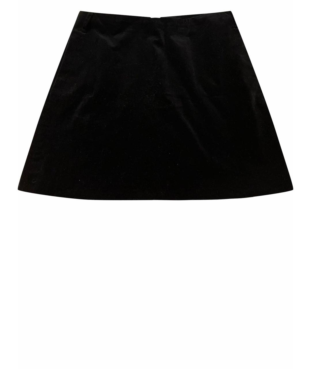 GUCCI Черная бархатная юбка мини, фото 1