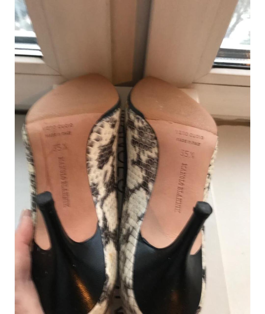 MANOLO BLAHNIK Мульти туфли из экзотической кожи, фото 5