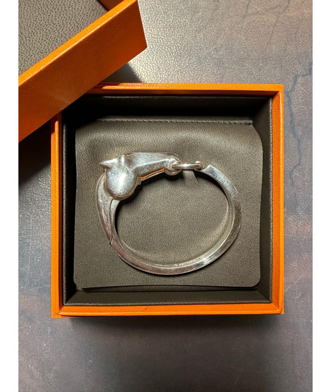 HERMES Серебрянный серебряный браслет, фото 6