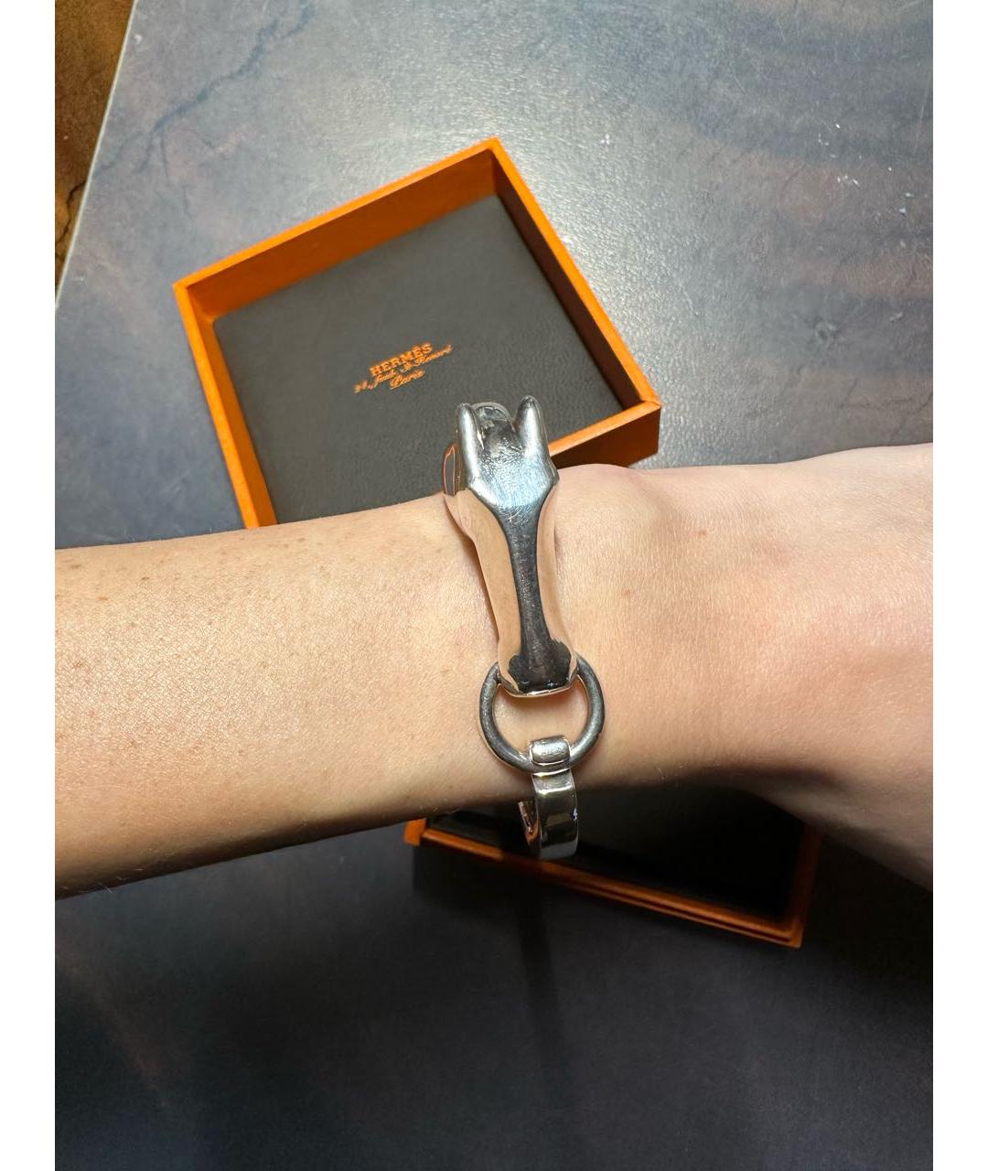 HERMES Серебрянный серебряный браслет, фото 2