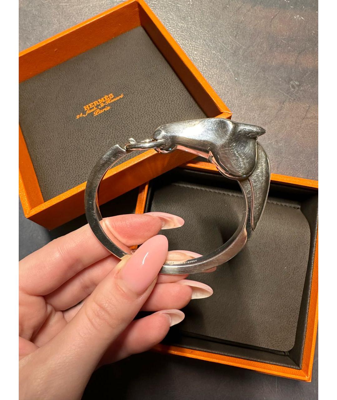 HERMES Серебрянный серебряный браслет, фото 3