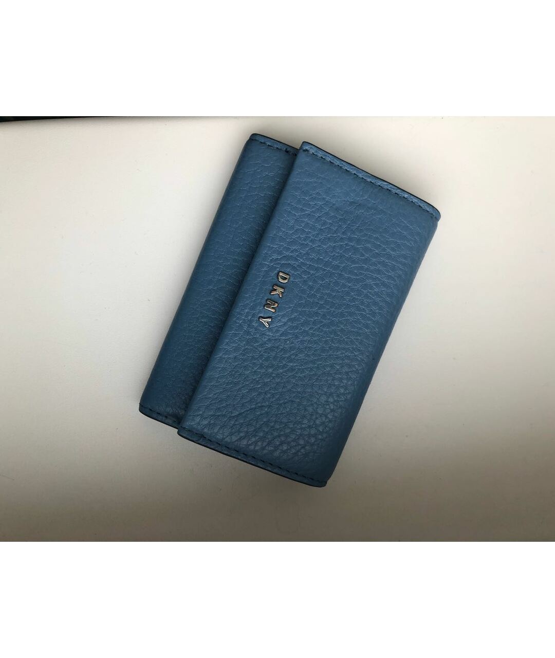 DKNY Голубой кожаный кошелек, фото 3