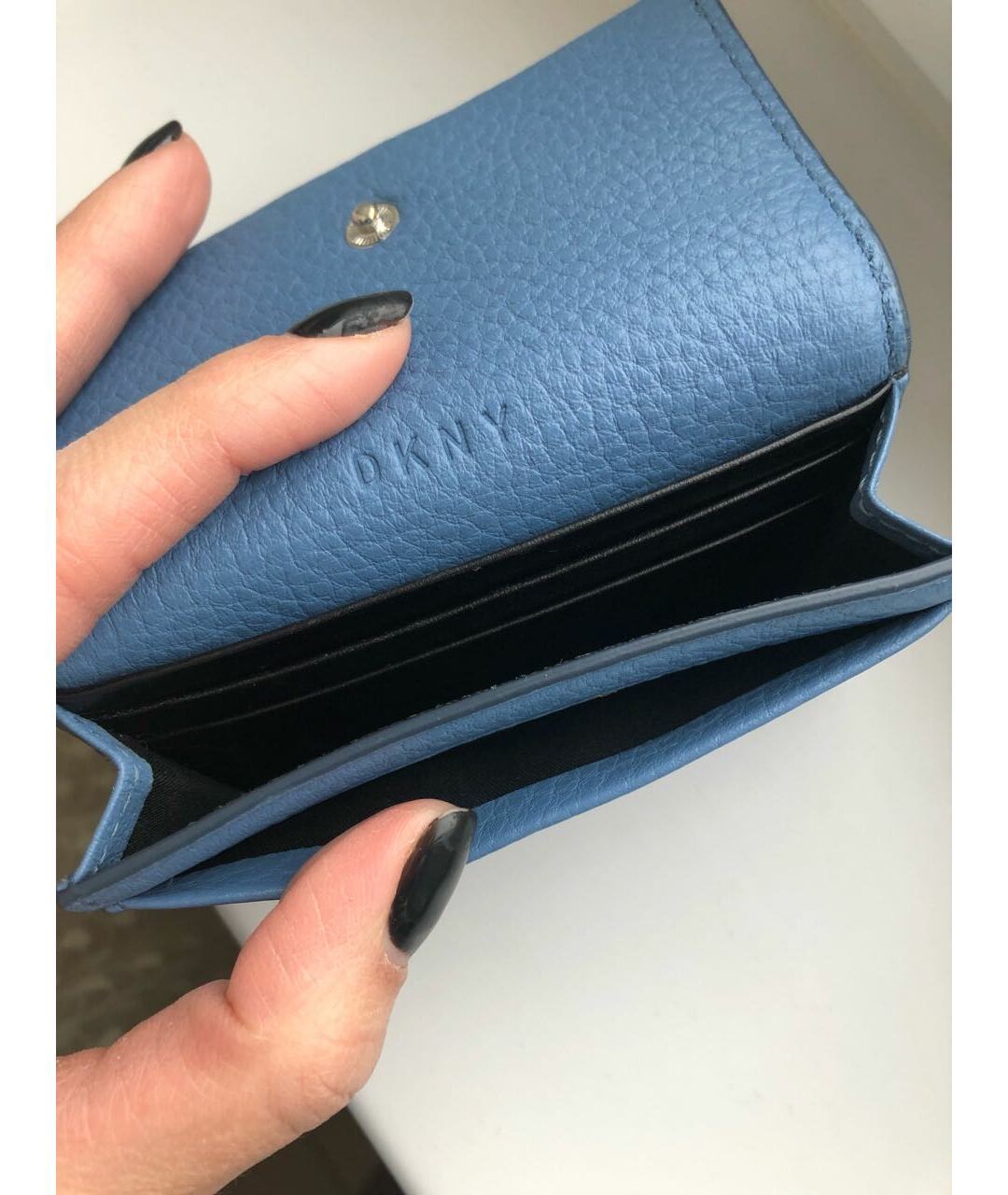 DKNY Голубой кожаный кошелек, фото 2