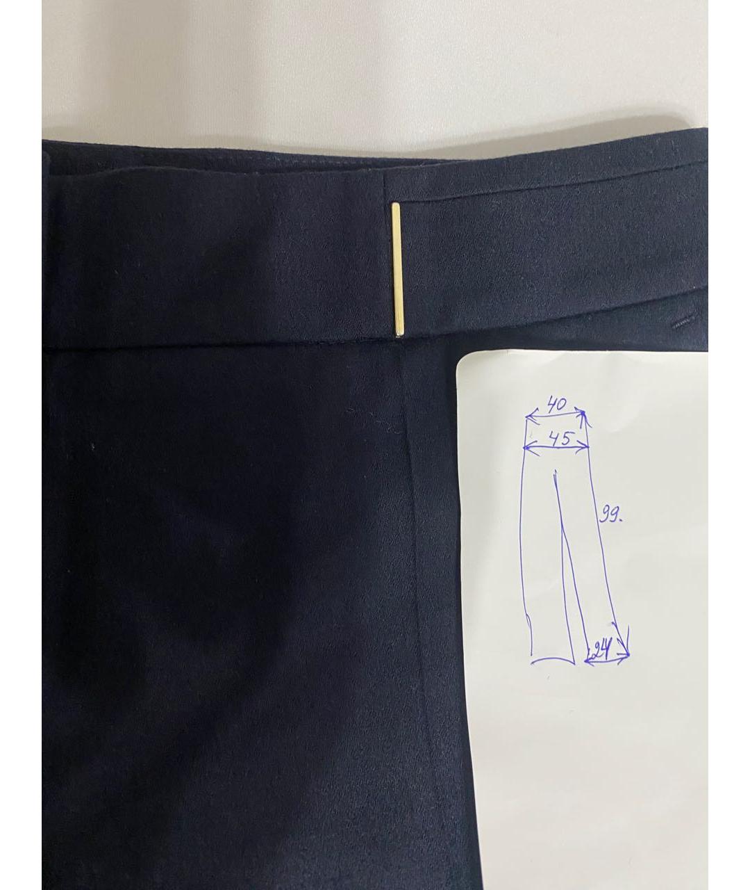HUGO BOSS Темно-синие шерстяные прямые брюки, фото 5