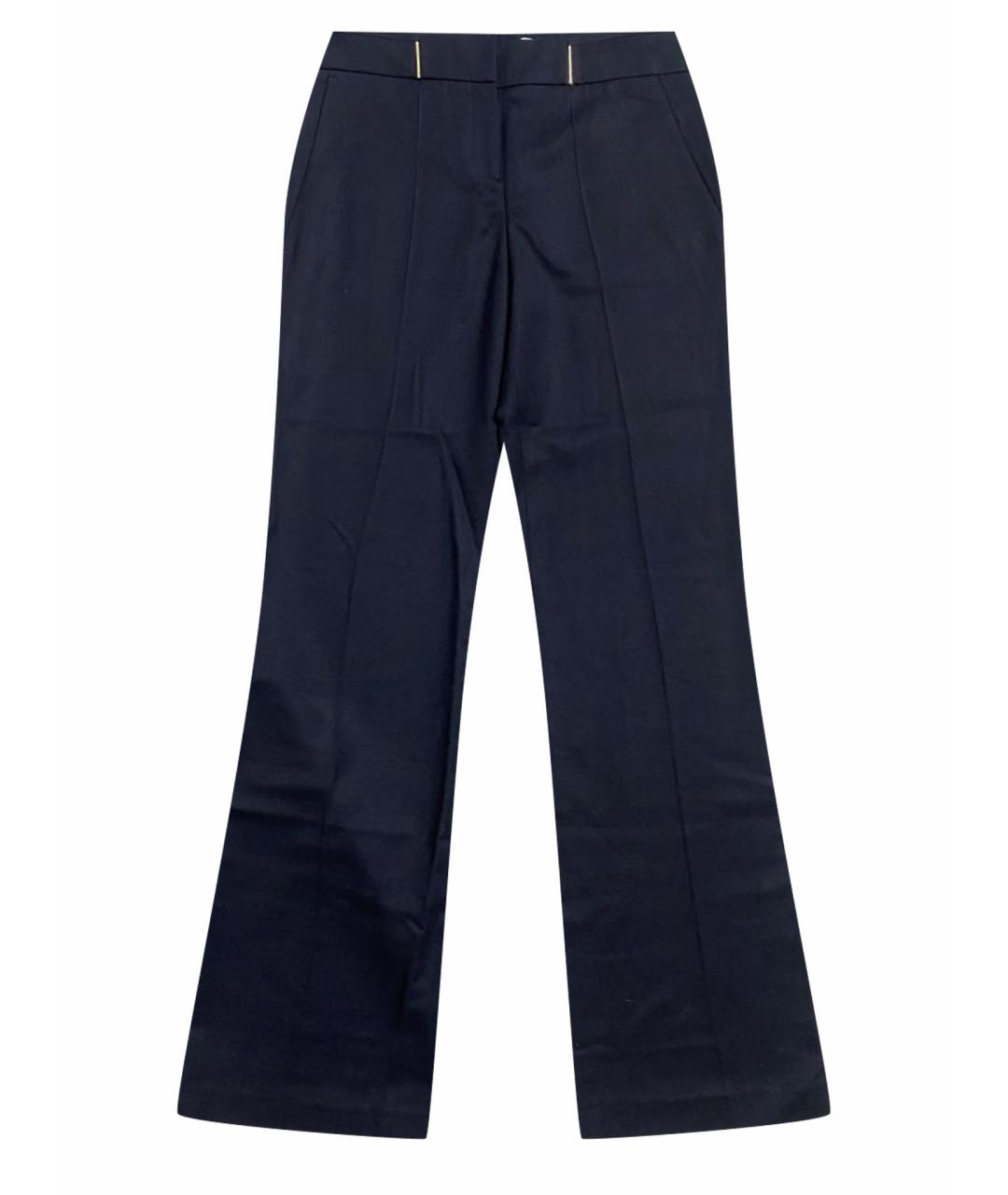HUGO BOSS Темно-синие шерстяные прямые брюки, фото 1