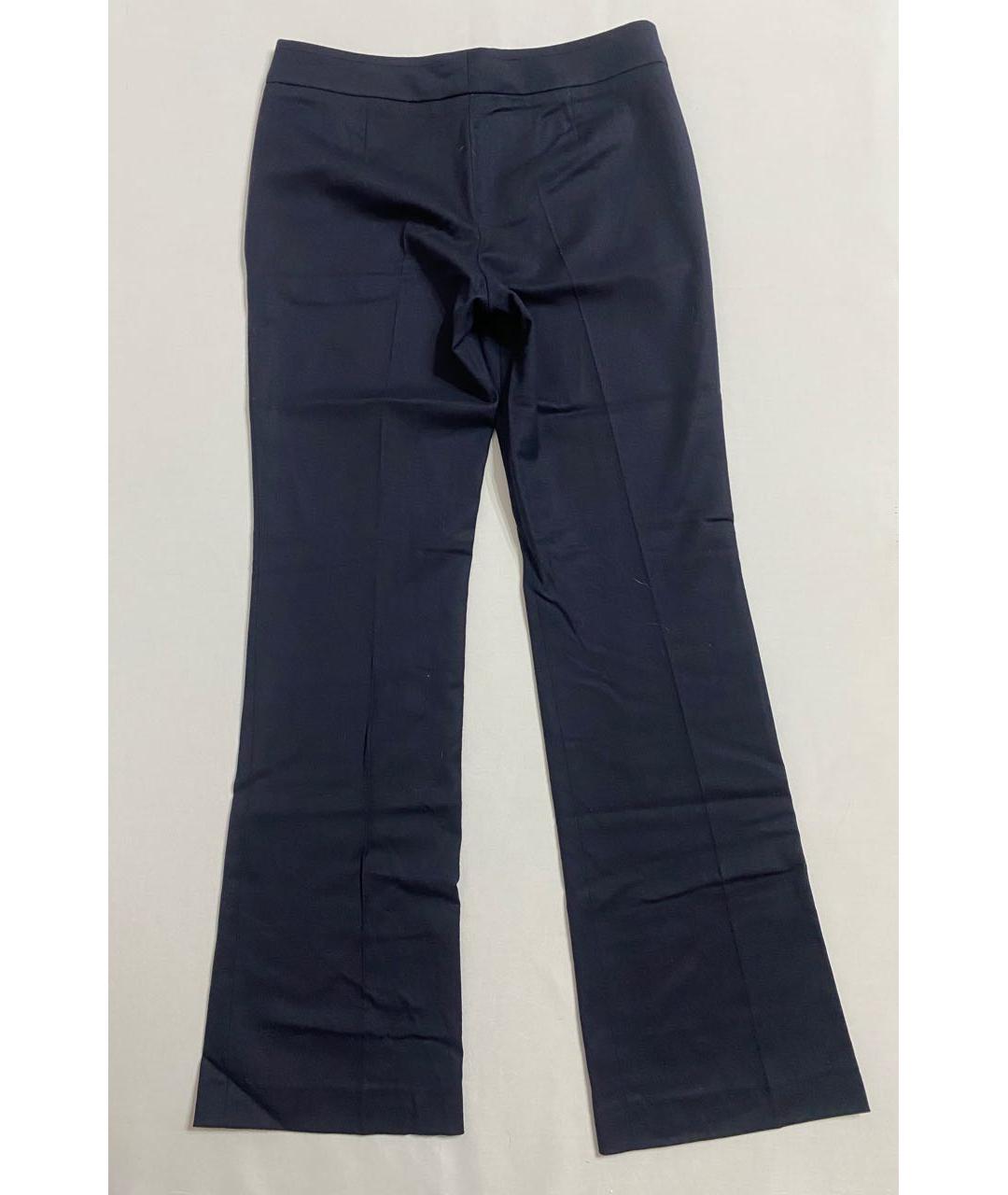 HUGO BOSS Темно-синие шерстяные прямые брюки, фото 2