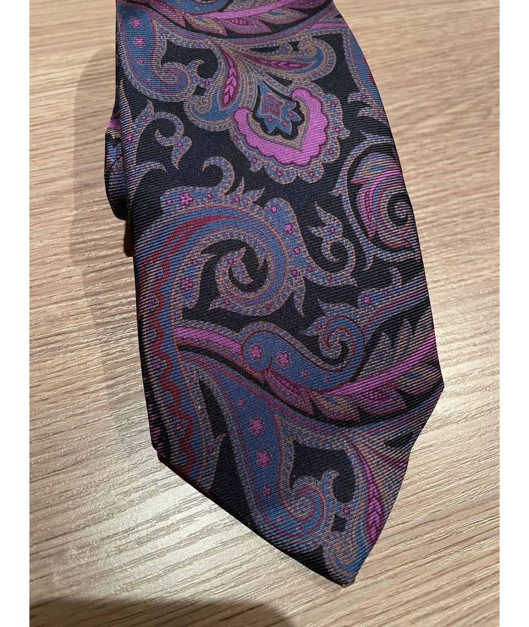 ETRO Темно-синий шелковый галстук, фото 4