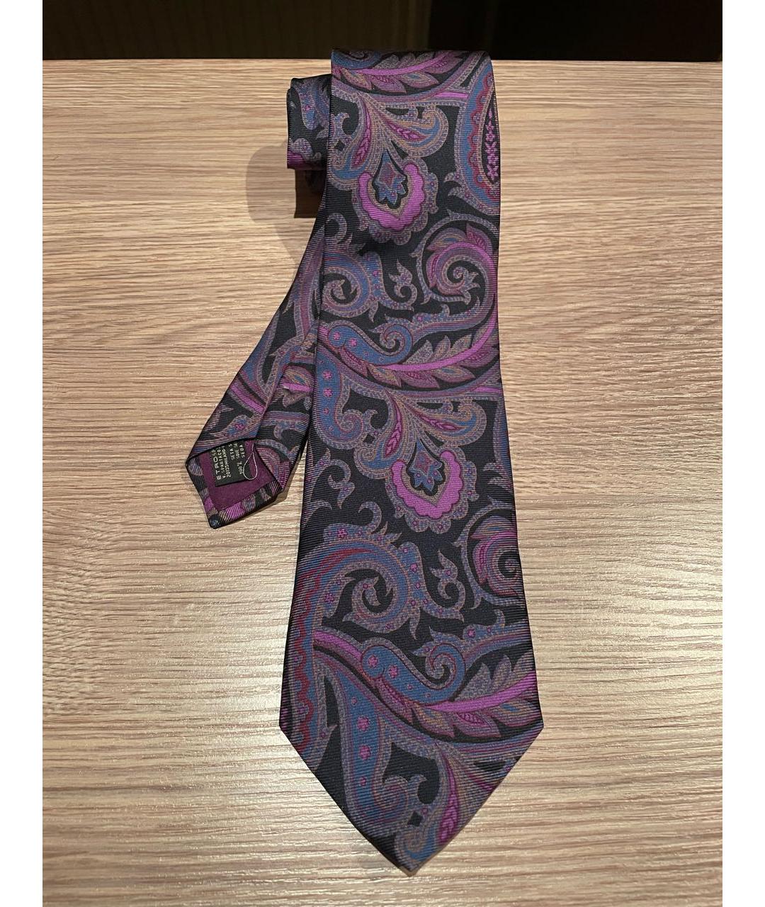 ETRO Темно-синий шелковый галстук, фото 8
