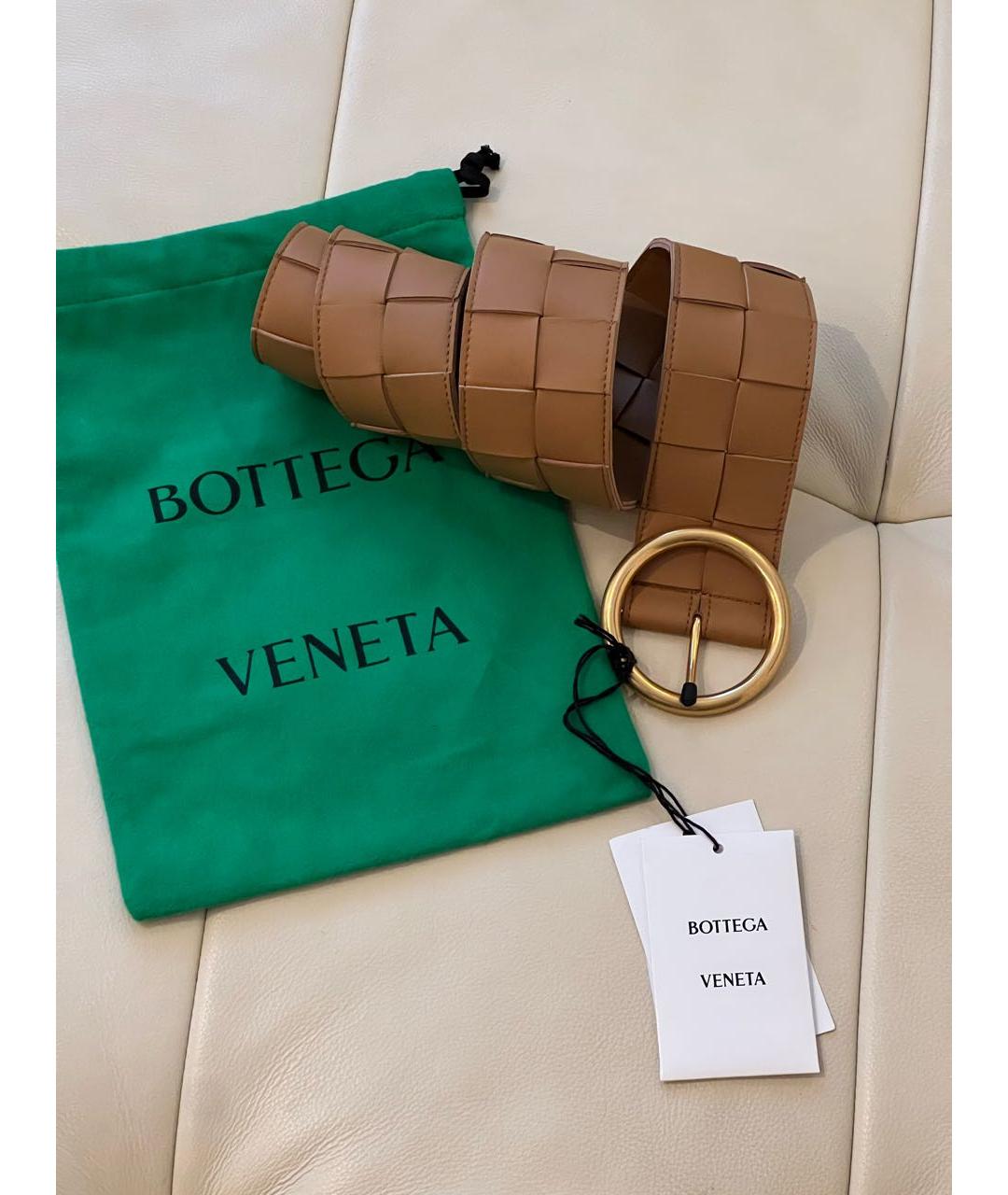 BOTTEGA VENETA Коричневый кожаный ремень, фото 2