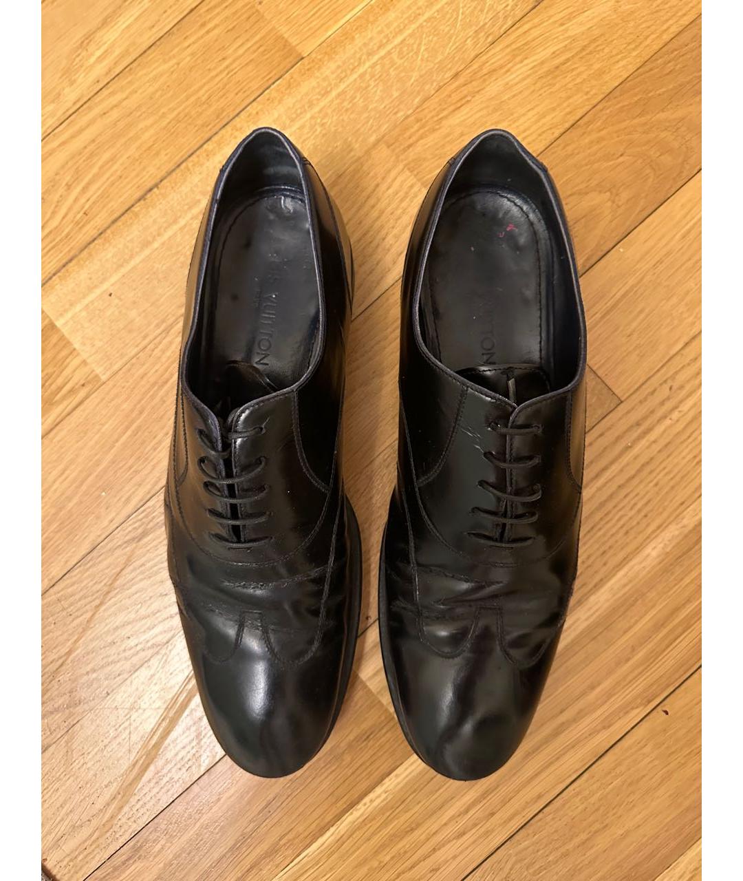 LOUIS VUITTON PRE-OWNED Черные кожаные низкие ботинки, фото 3