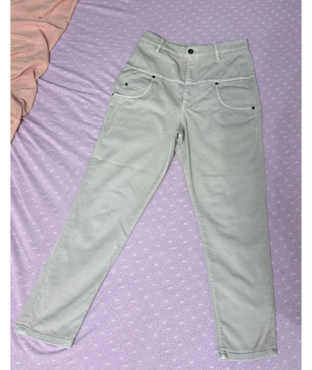 BRUNELLO CUCINELLI Бежевые хлопковые брюки широкие, фото 9