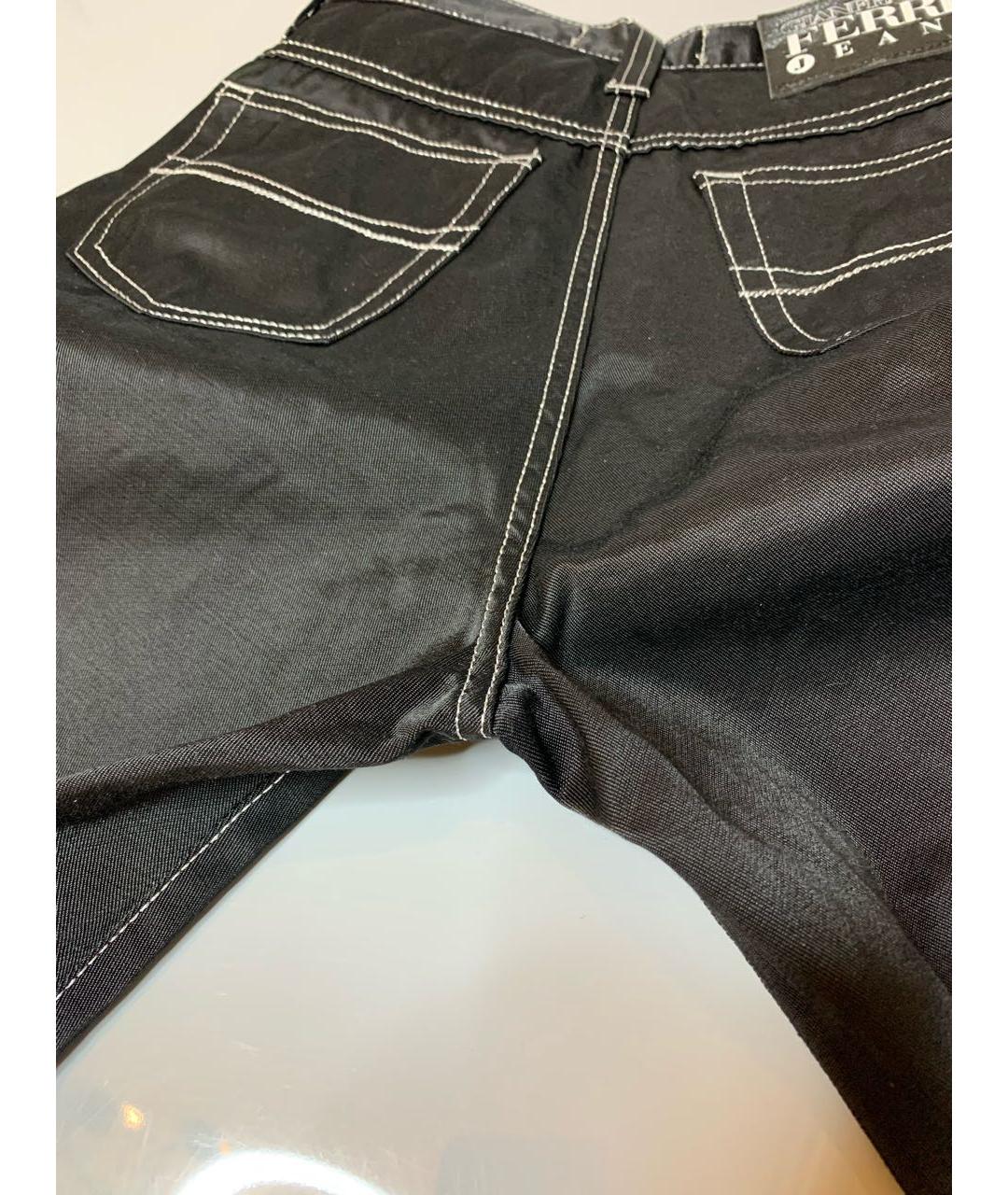 GIANFRANCO FERRE Черные хлопко-полиэстеровые джинсы слим, фото 8