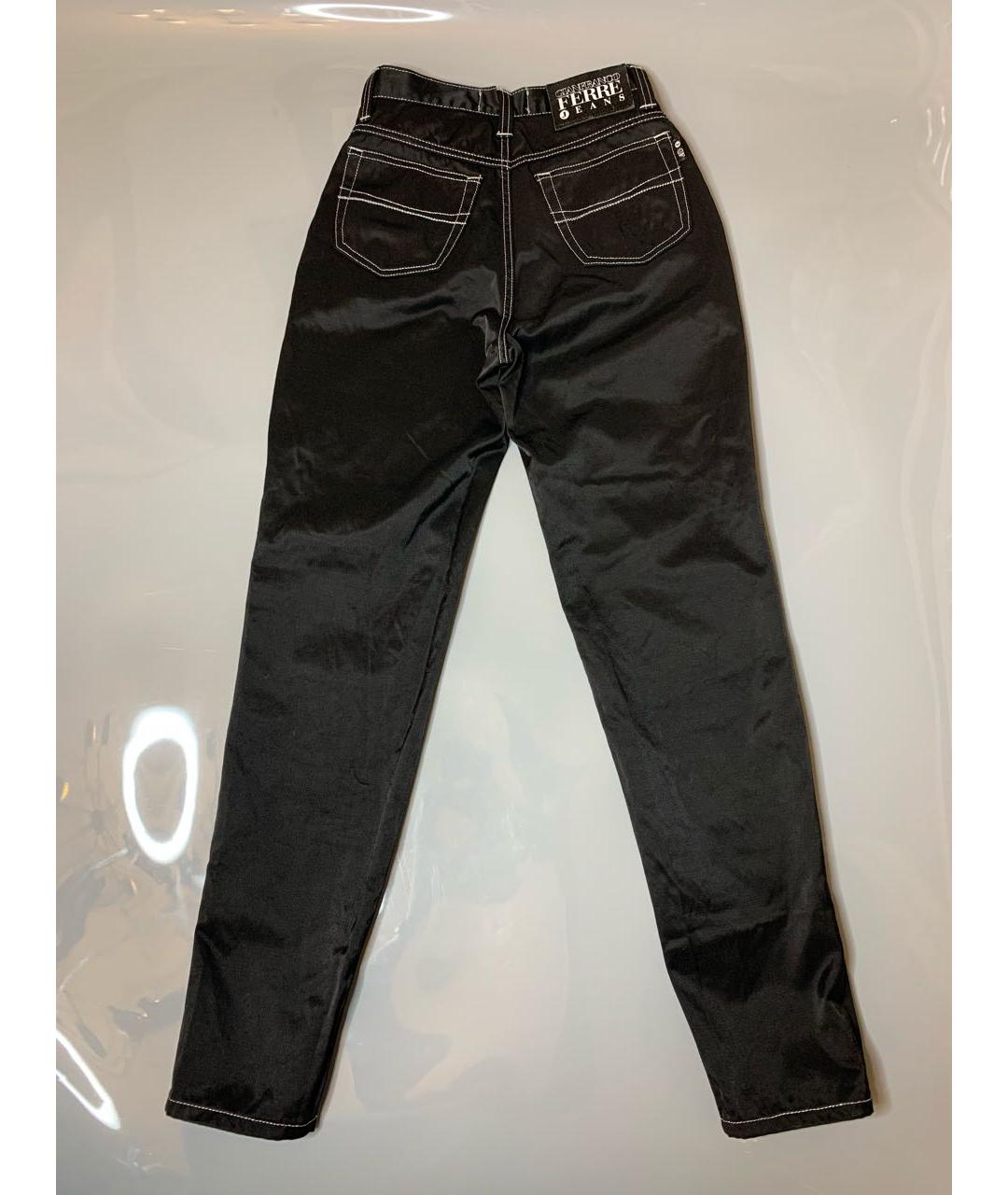 GIANFRANCO FERRE Черные хлопко-полиэстеровые джинсы слим, фото 3
