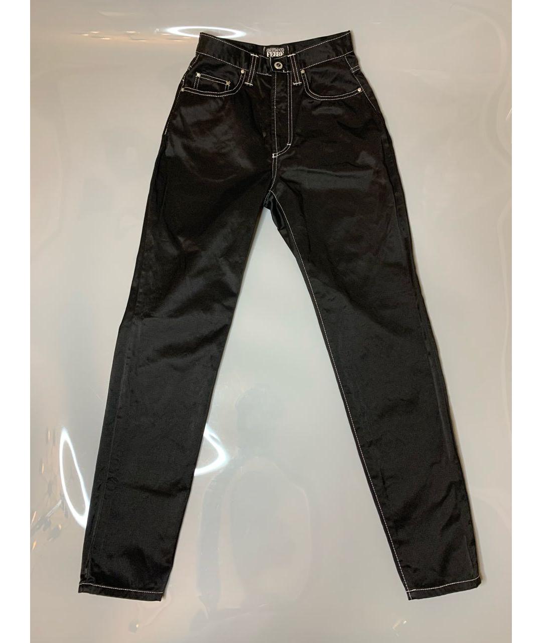 GIANFRANCO FERRE Черные хлопко-полиэстеровые джинсы слим, фото 9
