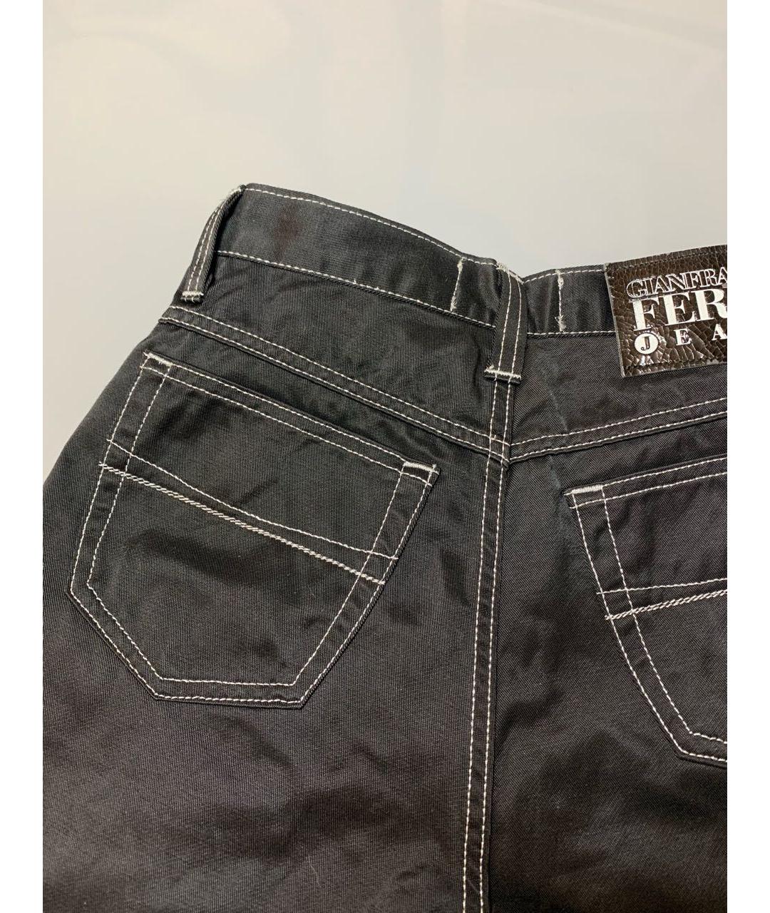 GIANFRANCO FERRE Черные хлопко-полиэстеровые джинсы слим, фото 7